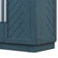 Buffet bleu antique avec beaucoup d'espace et de finition 4 portes, tablettes réglables pour le rangement compact dans la maison et la cuisine-2088693889