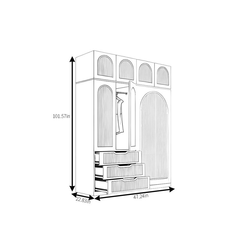Armoire moderne, simple et luxueuse, H 101,57 po x l 47,24 po x P 22,83 po