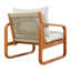 Ensemble de conversation d'extérieur en bois d'acacia de style moderne Mid-Century pour 4 personnes avec causeuse, chaises et table basse Saro, coussins épais pour le patio, la piscine et la cour