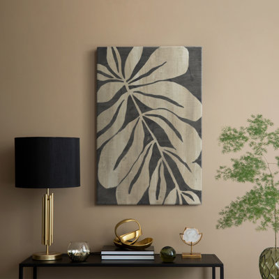 Bold Leaf Fossil I -Custom Wrapped Gallery Cavas