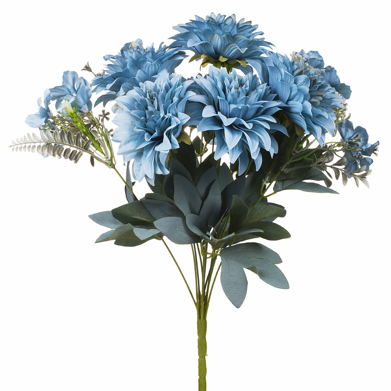Buisson de fleurs artificielles, Bleu