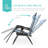  Set Of 2 Zero Gravity Lounge Chair Recliners For Patio, Pool W/ Cup Holder Tray - Dusty Blue/Black-971443091-971443089