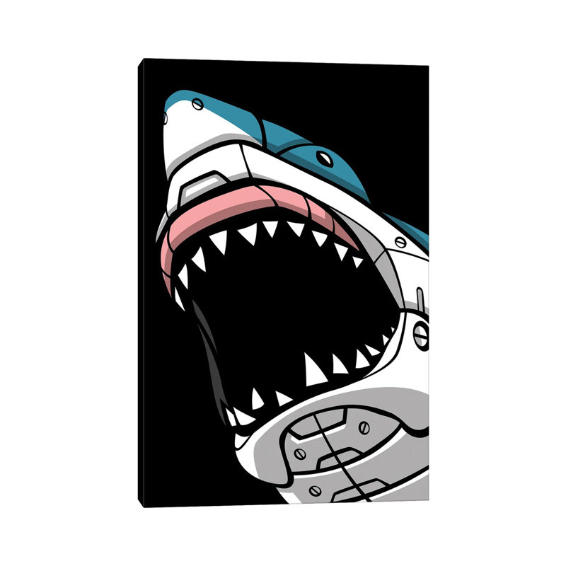 Mechanic Shark by Alberto Perez - Wrapped Canvas Print, 20.32 cm H x 30.48 cm W