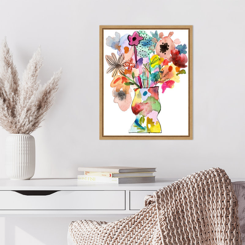 «Linear Bouquet II» par Melissa Wang, reproduction d'art sur toile encadrée, H 16 po x l 19,6 po
