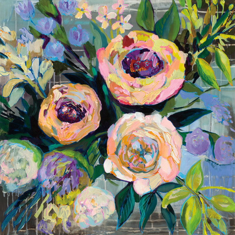 «Dreamy» par Jeanette Vertentes - peinture sur toile tendue, H 36 po x l 36 po