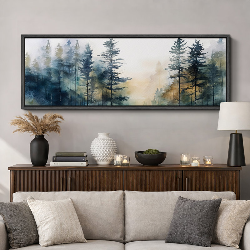 Woodland Forest Landscape " Mystical Forest Path Watercolor Landscape Retro Hanging Painting Extra Large Artwork Pictures "