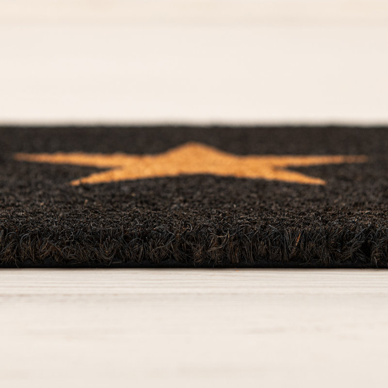 Edytha Non-Slip Geometric Doormat, Black