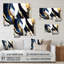 Abstract Geode Geometric Blue V - Art mural abstrait géométrique en acrylique pour le salon-671098708