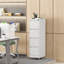 52.3" Vertical File Cabinet, 4-Drawer, Metal, Rolling, Lockable - White