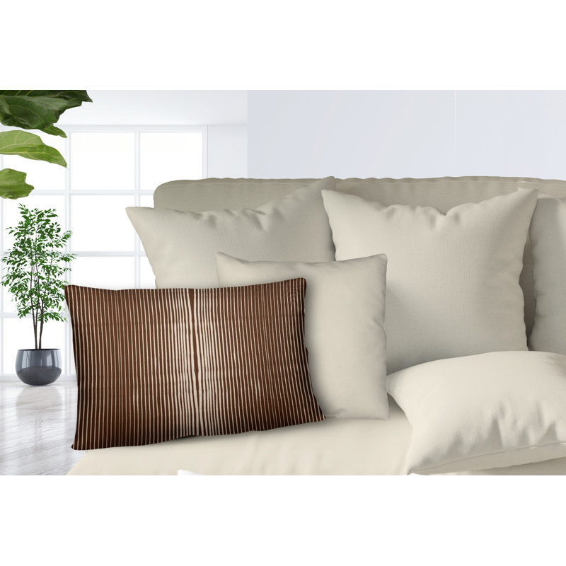 Ash Indoor/Outdoor Lumbar Pillow, Brown