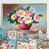 Toile avec cadre flottant or