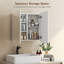 HOMCOM Arched Bathroom Mirror Cabinet Wall Mounted Modern Arch 68x13x66 cm