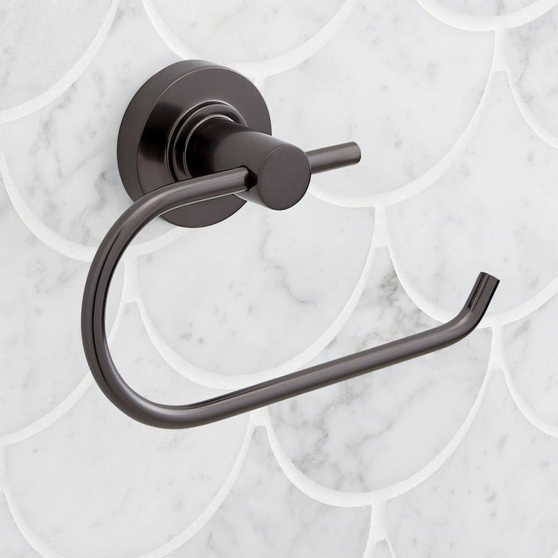 Lexia Wall Mounted Euro Toilet Paper Holder, Gunmetal