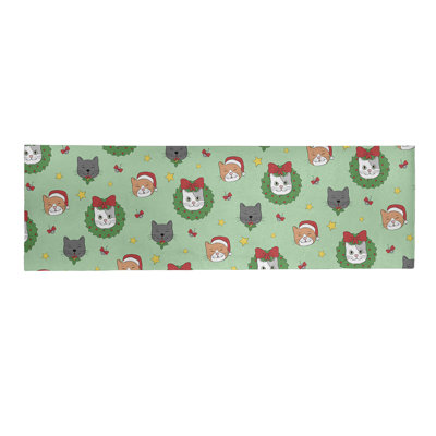 Tapis vert/rouge/gris zone fait main