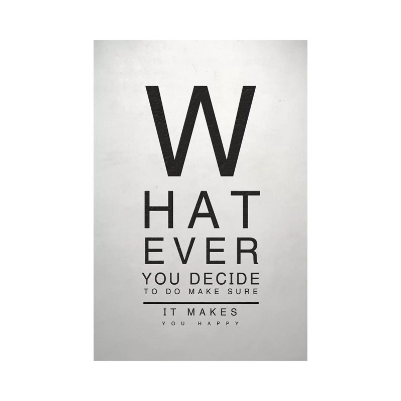 «Inspirational Eye Chart III» par SD graphiques Studio - art textuel sur toile tendue, H 18 po x l 12 po x 1,5 po