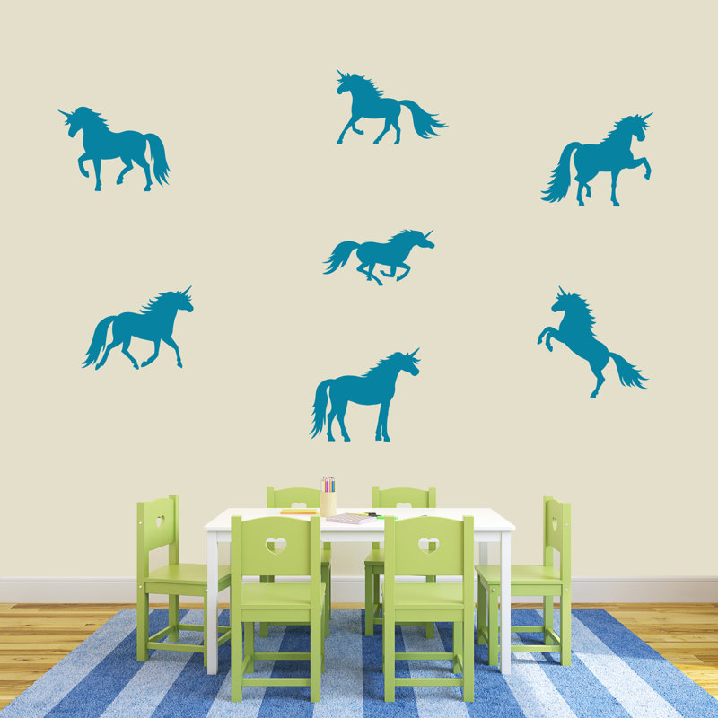 Adhésif décoratif licorne, Bleu sarcelle
