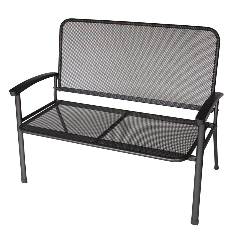 Phlox Steel Outdoor Bench, 92cm H x 117cm W x 65cm D