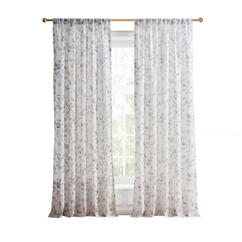 Ted Baker Lilac Print Multi 50 X 84 Curtain Panel Pair (Set Of 2), 50" W x 96" L