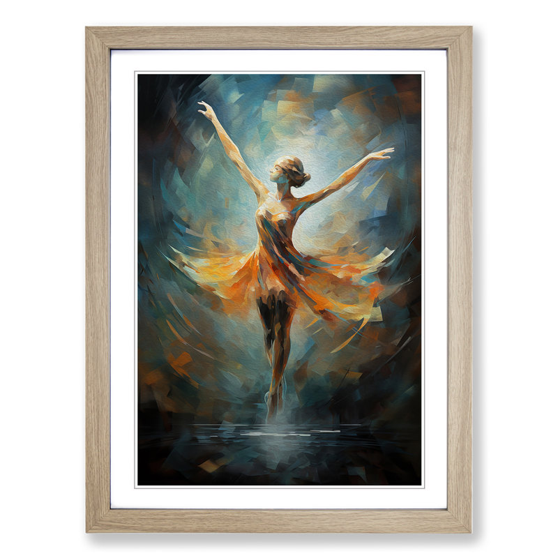 Single Picture Frame Print on Wood, 34cm H x 25cm W, Oak Framed