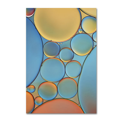 «Blue and Apricot Drops», reproduction de photo sur toile tendue