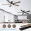 Ventilateur de plafond 52 pouces 52 pouces intérieur / extérieur intelligent avec lumières DEL, télécommande, commande vocale via Alexa, intensité variable, moteur à courant continu-241851668-241851670