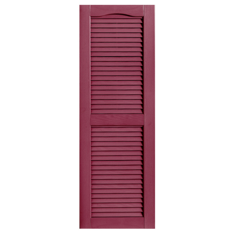 Paire de volets à persiennes cathédrale personnalisés ouverts, H39 po x l 16 po x P 1 po, Baie