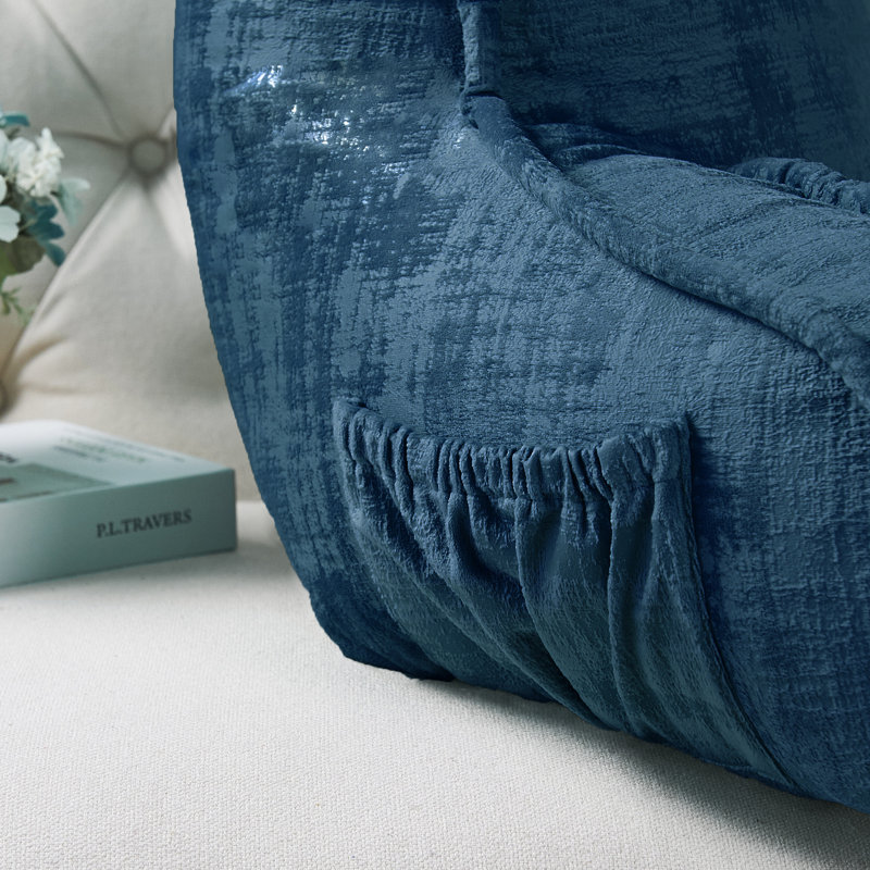 Textured Velvet Bedrest Pillow Cover & Insert, Majolica Blue