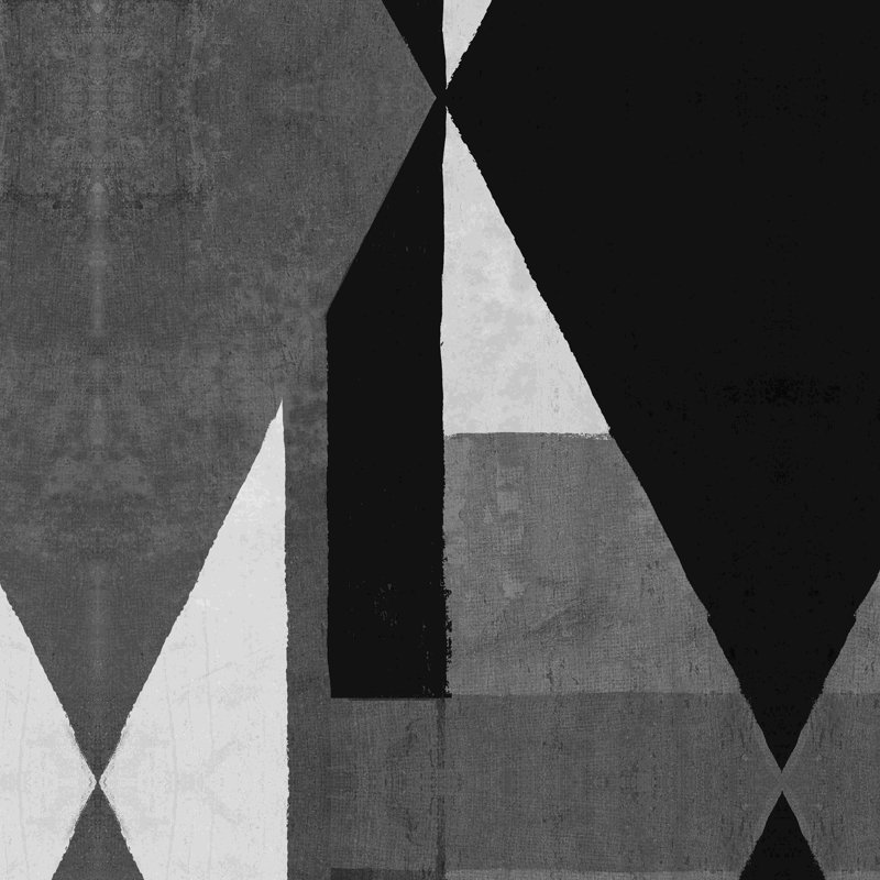 Géo, triangle noir et blanc, impression sur toile tendue, H 20 po x l 20 po