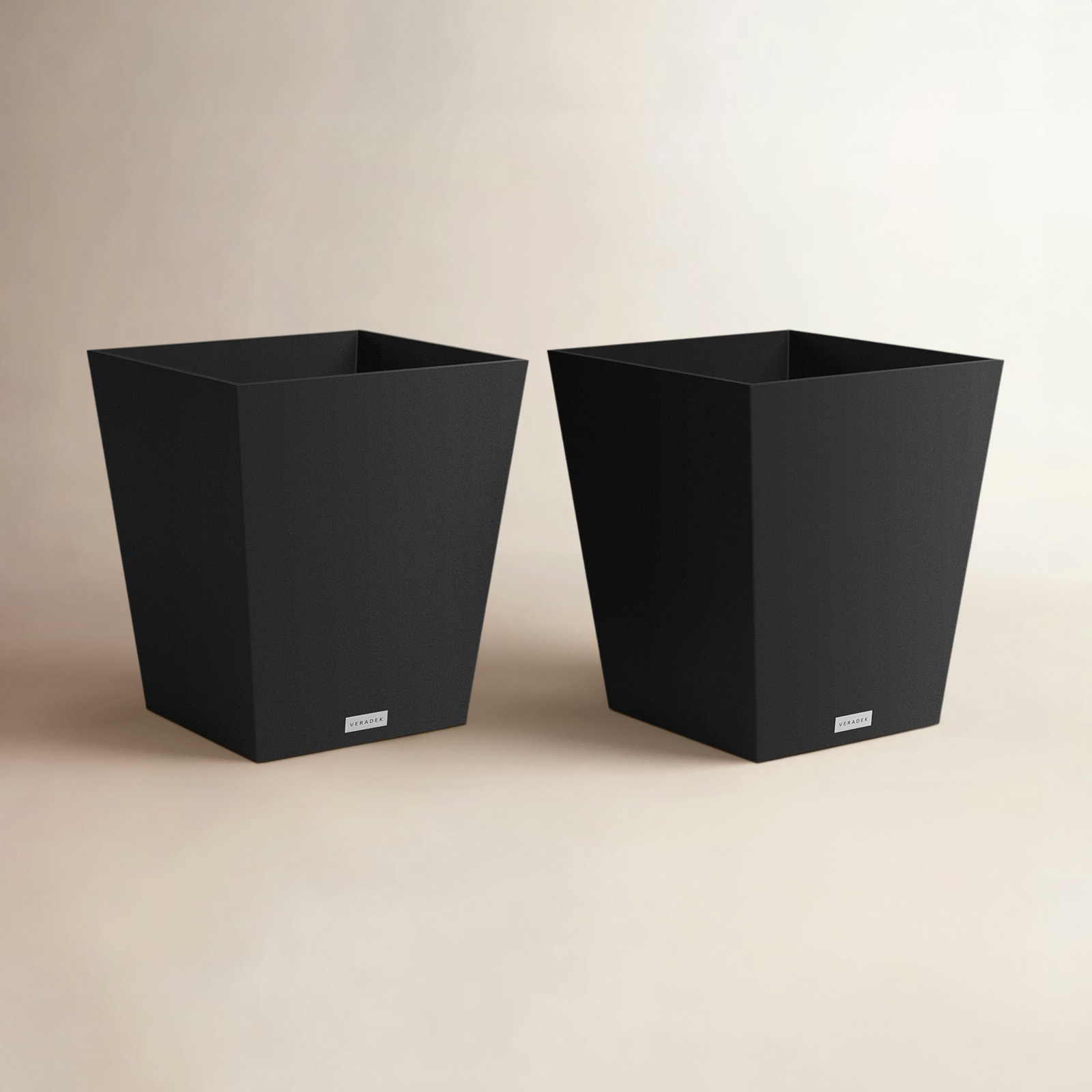 Pure Series 19" Pot Planter, Black, 18" H x 16" W x 16" D, 2