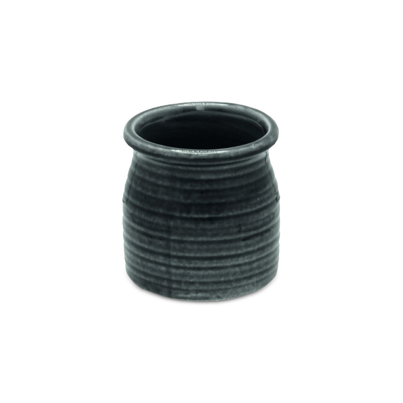 Miland Handmade Ceramic Pot Planter, Gray, 4" H x 3.75" W x 3.75" D