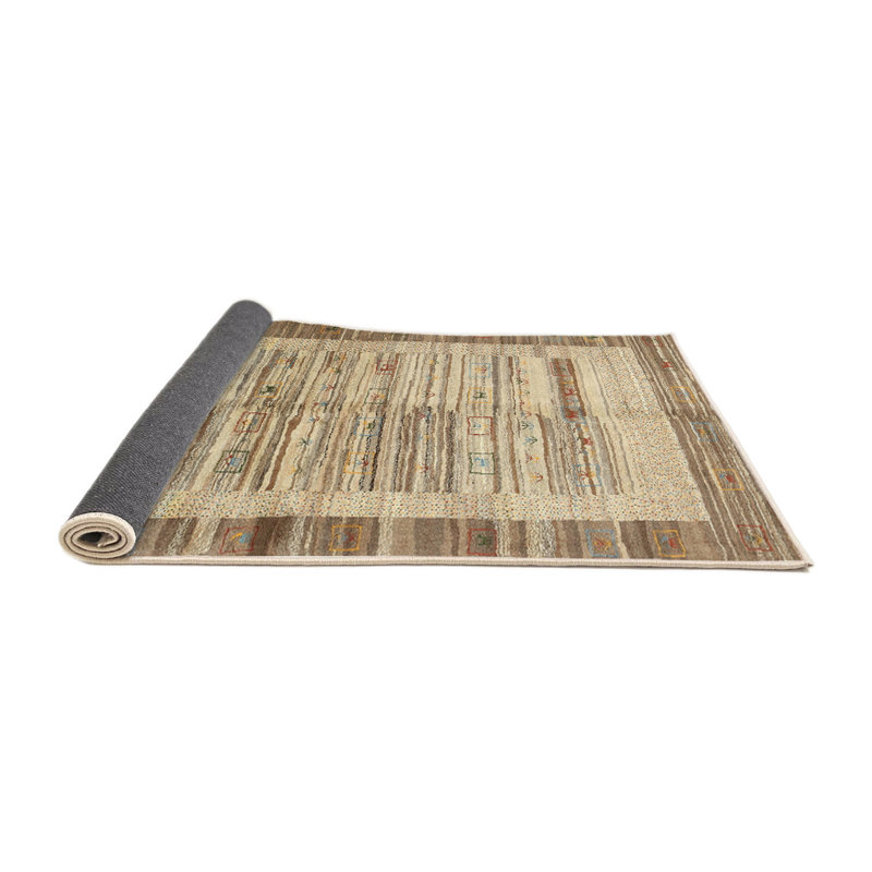 Tapis contemporain beige / olive clair, Rectangle 4 pi x 6 pi