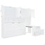 Lit escamotable simple avec placard, tiroirs et bureau