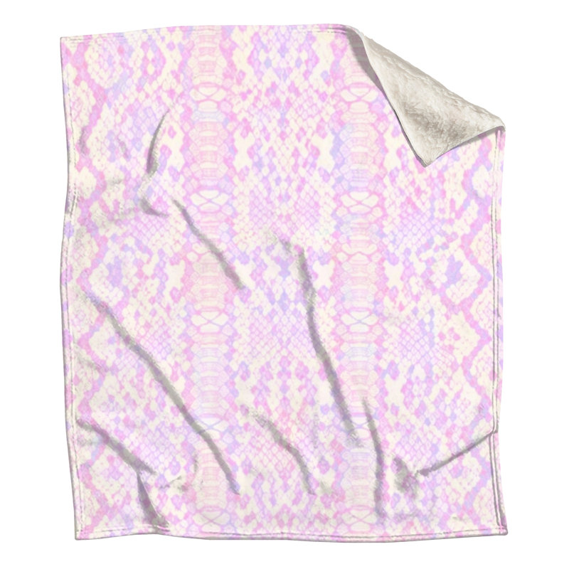 Couvertures à texture de peau de serpent, L 60 po x H 80 po, Rose clair / mauve clair