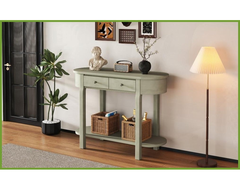 Table basse grise rétro pour le salon, peu encombrante, aspect bois avec tiroirs et amp; Surface facile à nettoyer, Gris