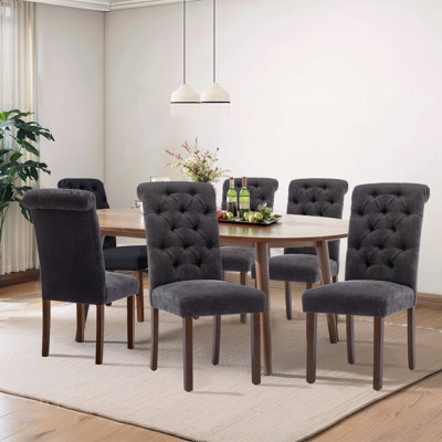 Chaises de salle à manger en bois touffeté Gerrilyn
