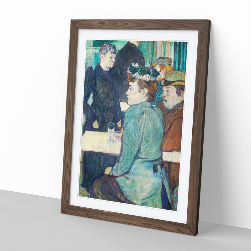 Moulin De La Galette Vol.2 by Henri de Toulouse-Lautrec - Framed Print, 48cm H x 36cm W x 2cm D, Walnut Framed