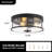 3-Light Seeded Glass Flush Mount Modern Farmhouse Ceiling Light