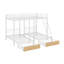 Lit superposé double au-dessus de simple et simple, lit superposé triple en métal avec tiroirs-779457549