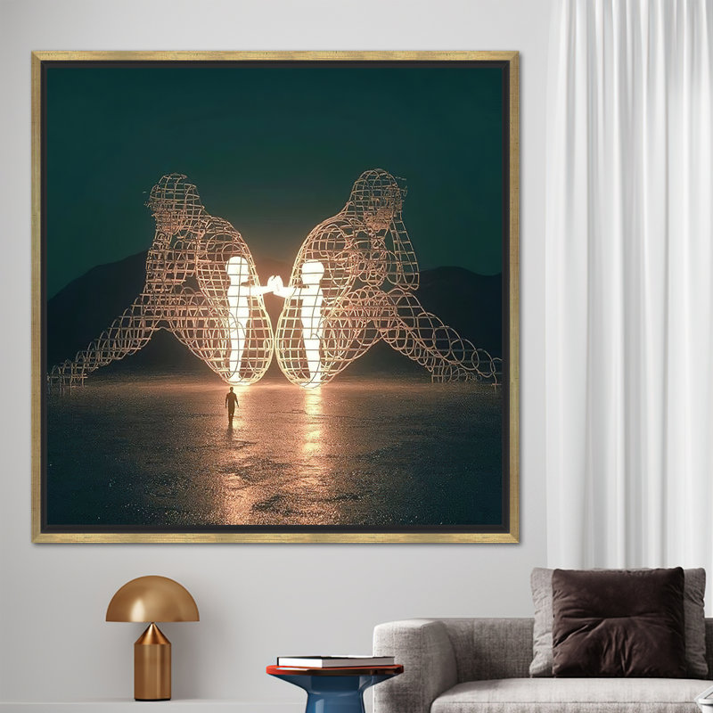 Print on Canvas, 80cm H x 80cm W, Gold Floater Frame