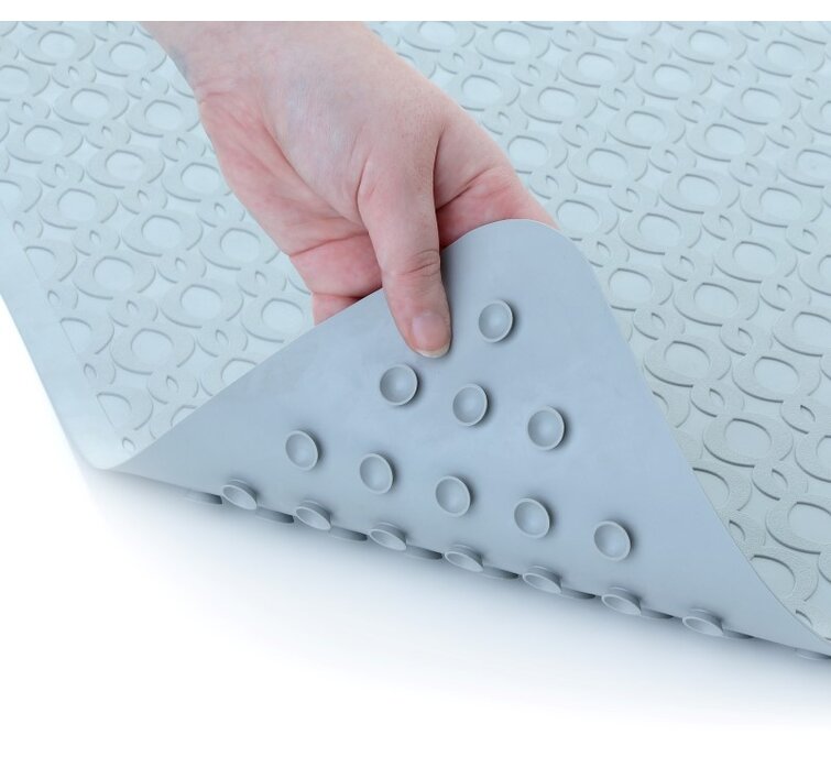 Large Rubber Bath Mat: 15.5 x 27.5 Rubber Non-Slip Bath Mat