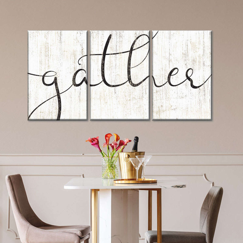 «Gather Calligraphy», reproduction d'art sur toile, H 27 po x l 56 po x P 1,25 po