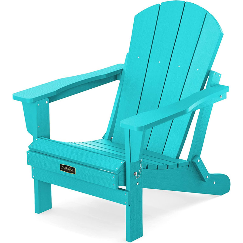 Foldable Outdoor Adirondack Chair, Aruba Blue