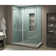 Coraline XL 52" W x 80" H Frameless Rectangle Sliding Shower Enclosure with Fixed Panel