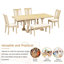 Ensemble de table de salle à manger extensible avec tréteaux 6 pièces Traditional-996983656