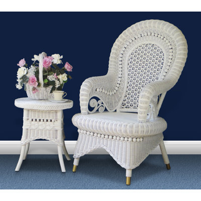 Fauteuil en rotin Speth et table d'appoint de 19 pouces