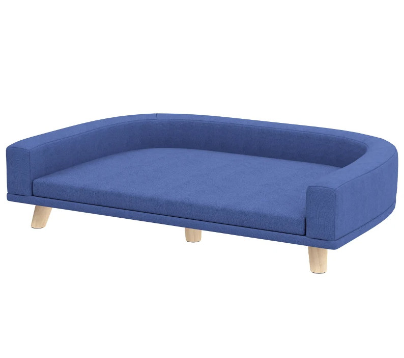 Canapé-lit lavable bleu pour animaux de compagnie pour grands chiens et chats, Bleu