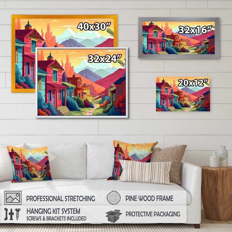 Quartier vibrant - Imprimé, H 12 po x l 20 po x P 1 po, Toile tendue