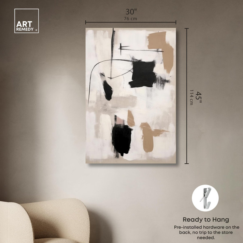 "Strings in Abstraction", art mural abstrait sur toile par Art Remedy, Toile tendue, H 45 po x l 30 po