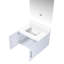 Meuble-lavabo blanc lustré 30 po L 22 po x P - Comptoir de quartz et miroir à DEL avec finition antitaches et fermeture en douceur-1574153027
