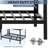 Queen Over Queen Bunk Bed, Heavy Duty Metal Bunk Bed Frame for Adults, Noise-Reduced, Easy Assembly-1089457309